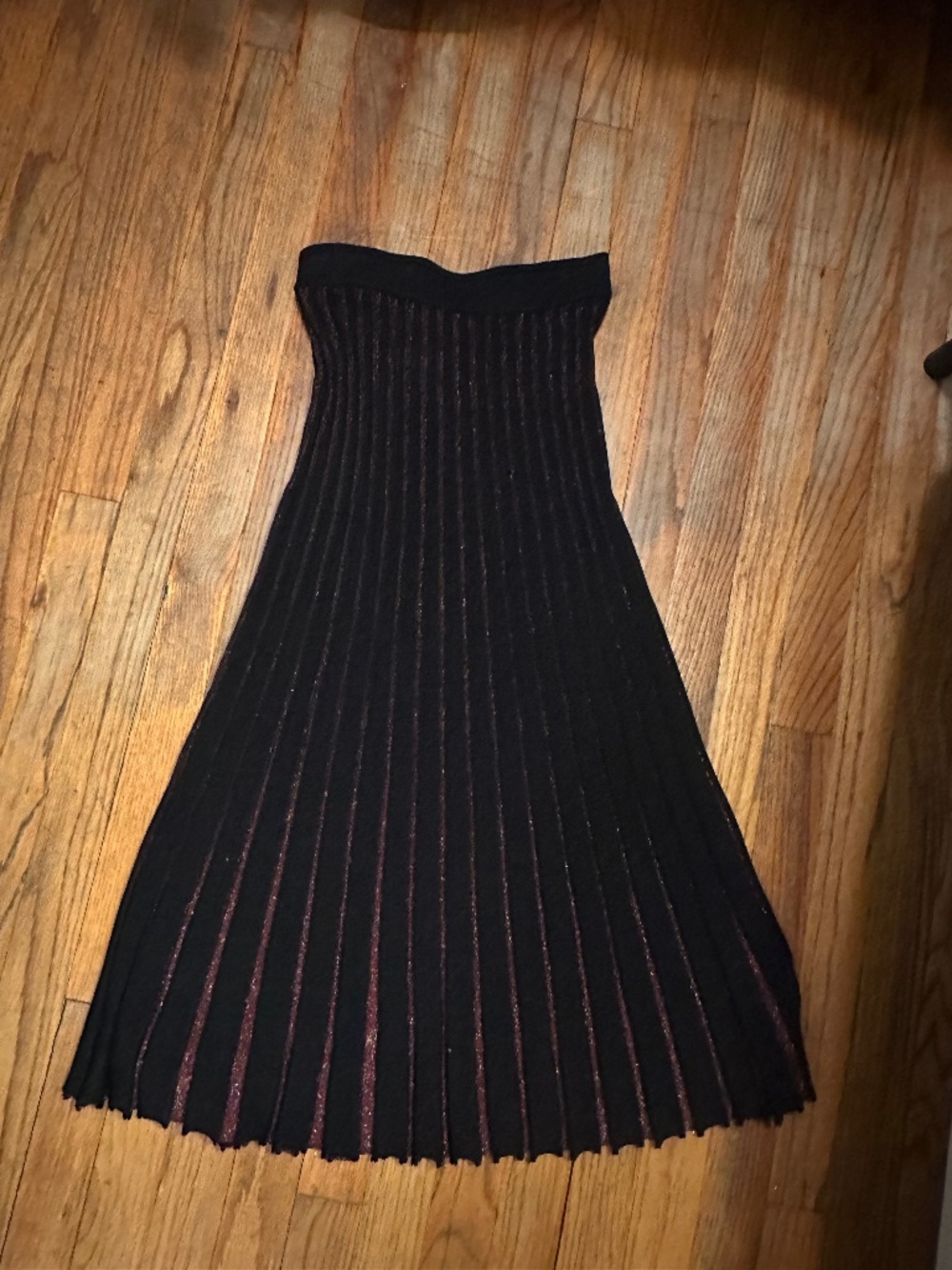 XS Marine Layer Penny Pleated Midi Skirt